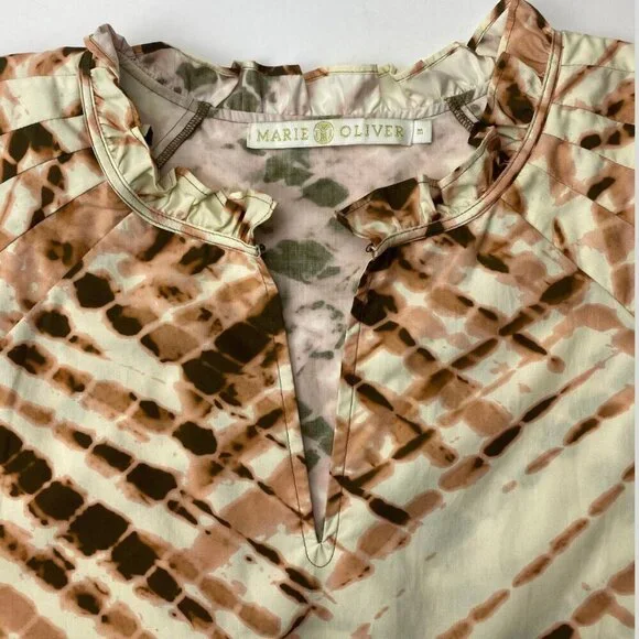 MARIE OLIVER Sema Dress Ruffle Crosshatch Size 8 - Picture 4 of 7